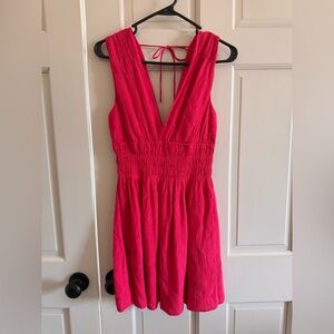 Abercrombie & Fitch smocked plunge mini dress S